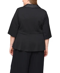 Alex Evenings Plus 3/4-Sleeve Stretch Crepe Jacket Top