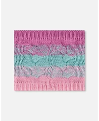 Deux par Girl Lined Knit Neckwarmer Pink, Orange and Turquoise