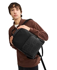 Coach Men's Wade Coated Canvas and Crossgrain Leather Backpack