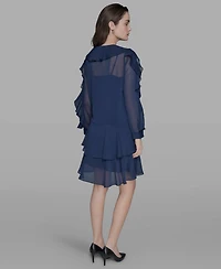 Karl Lagerfeld Paris Women's Layered Ruffle Dress