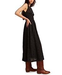 Lucky Brand Women's Printed V-Neck Smocked-Waist Maxi Dress