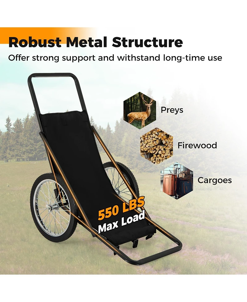 Akiudex Folding Game Cart with 20 Inch Wheels and 550 lb Capacity