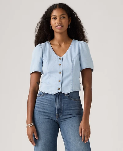 Levi's Women's Moxie Cotton Short-Sleeve Denim Blouse