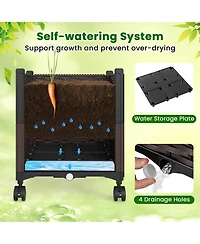Gymax 87'' Tall Raised Garden Bed w/ Plant Box & Trellis Lockable Wheels Indoor Outdoor