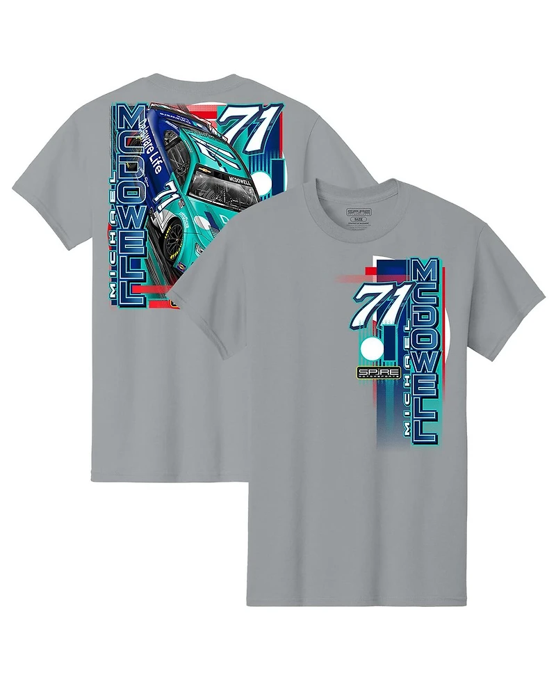 Spire Motorsports Men's Gray Michael McDowell Delaware Life Car T-Shirt