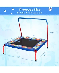 Akiudex Kids Trampoline with Safety Handle and Educational Cover for Indoor or Outdoor Use