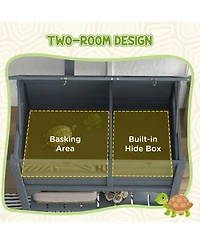 PawHut Tortoise Habitat Enclosure for Indoor W/ Shelf, Tray,