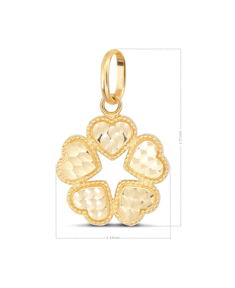 Devata Clover Heart Pendant in 14K Gold, approx. 2.0 grams
