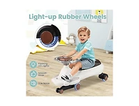 Akiudex Kids Ride-On Wiggle Car with Lights, Music & Adjustable Pull Rope