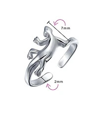 Bling Jewelry Set of 2 Lucky Elephant & Gecko Lizard Toe Ring Midi Mid Finger Sterling Silver