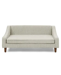 Aostirmotor Beige Durable Elevated Dog Sofa Bed Pet Sofa with Modern Irregular Armrest Design Comfortable Soft Dog Sofa
