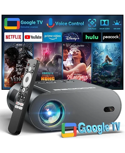 Elephas 4K Smart Projector with WiFi and Bluetooth, Portable Projector with Netflix / Prime Video / YouTube Built-in, Dolby Sound for Indoor/Outdoor