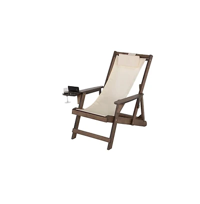 Jiallo Canvas Sling Chair With Cup And Wine Holder