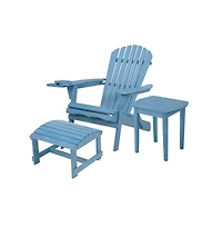 Jiallo Foldable Adirondack Chair With Cup Holder Bristro Set With Ottoman