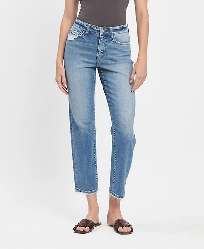 Vervet Women's High Rise Tapered Ankle Straight Jeans