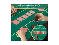 Akiudex 72 Inch Foldable Poker Table with Cup Holders and Padded Armrests for 8 Players