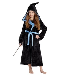 Harry Potter Hogwarts Castle Houses Crest Girl's Fleece Robe Kids Pajama Bathrobe
