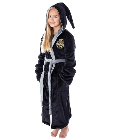 Harry Potter Hogwarts Castle Houses Crest Girl's Fleece Robe Kids Pajama Bathrobe