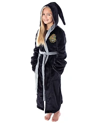 Harry Potter Hogwarts Castle Houses Crest Girl's Fleece Robe Kids Pajama Bathrobe