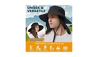 Multijoy Wide Brim Sun Hat, Upf 50+ Uv Protection Waterproof Packable Bucket Hat for Men & Women