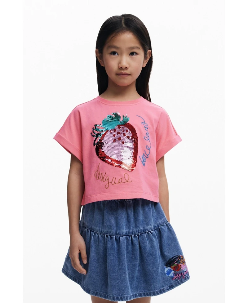 Desigual Girls's Cherry denim miniskirt
