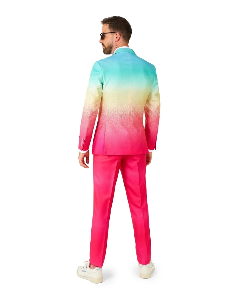 OppoSuits Men's Valentine's Day Suits - Hearts And Rainbow Print Outfits Love Theme Party Fade
