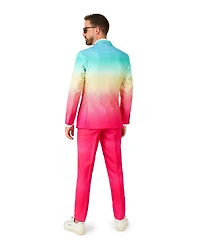 OppoSuits Men's Valentine's Day Suits - Hearts And Rainbow Print Outfits Love Theme Party Fade