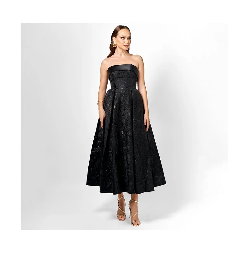 Bariano Women's Alanna Jacquard A Line Midi