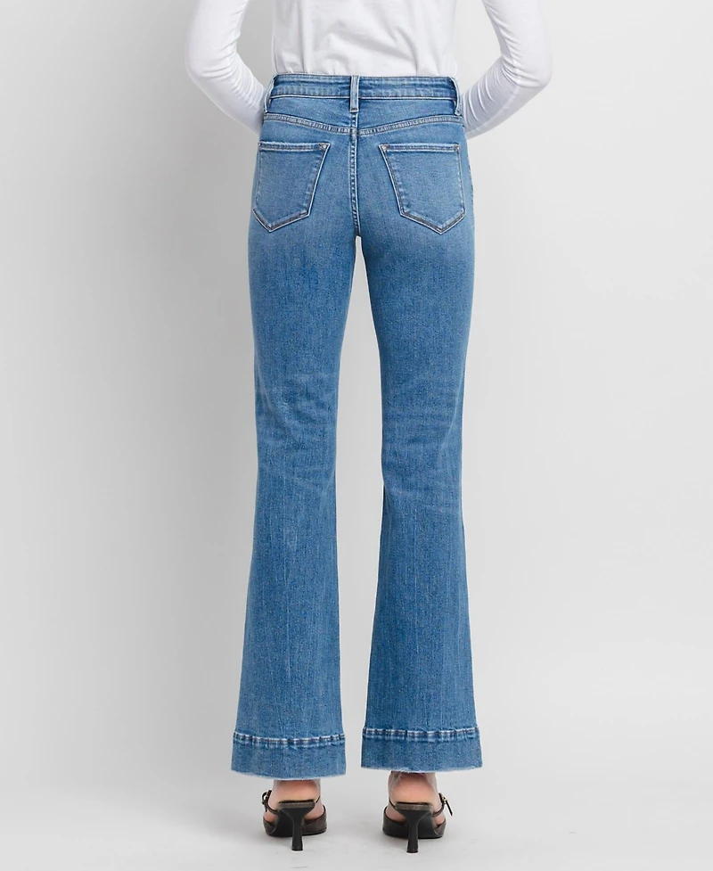 Vervet Women's High Rise Trouser Hem Flare Jeans