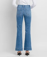 Vervet Women's High Rise Trouser Hem Flare Jeans