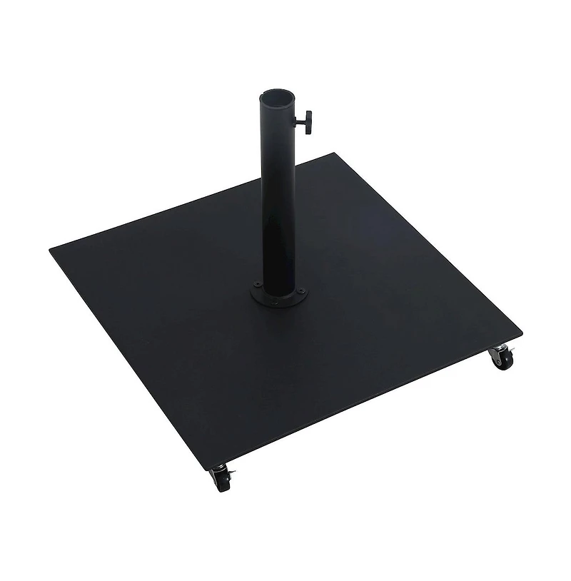 Meridian Furniture Fiji Navy Fabric / Matte Black Aluminum Patio Umbrella with Base Sets