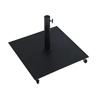 Meridian Furniture Fiji Navy Fabric / Matte Black Aluminum Patio Umbrella with Base Sets
