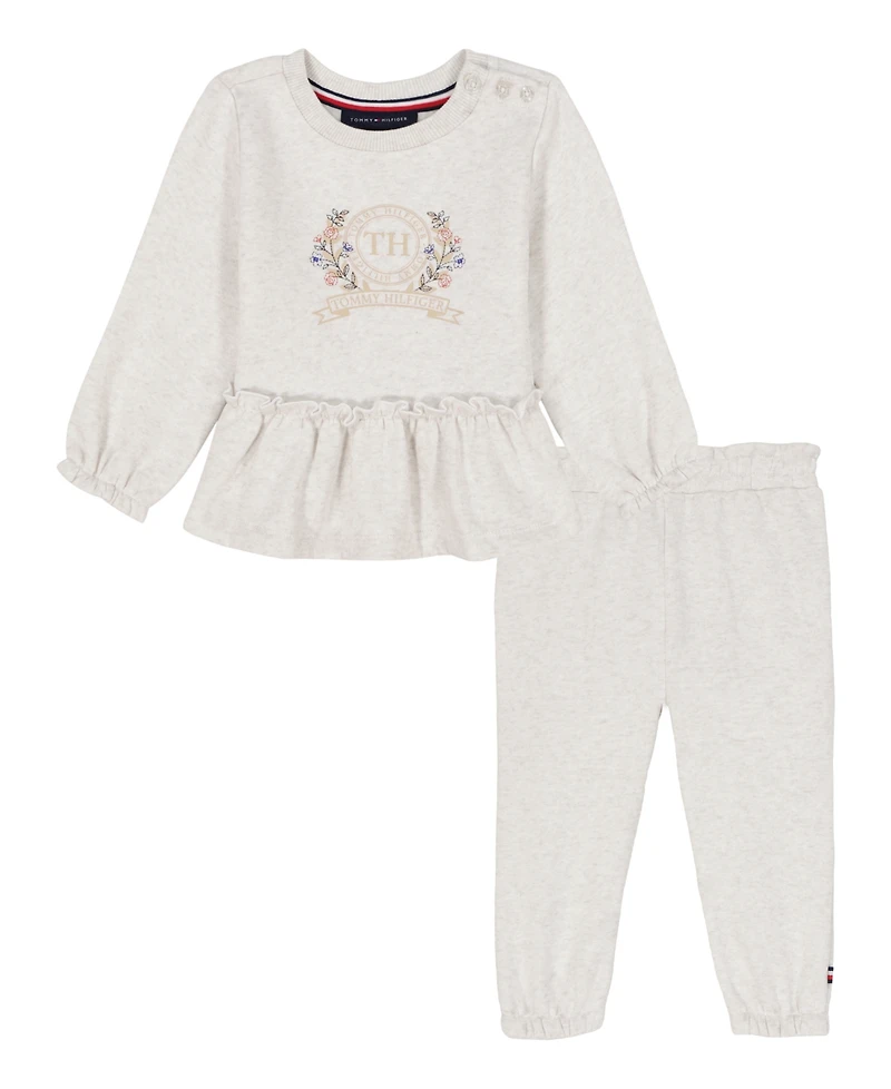 Tommy Hilfiger Baby Girls 2-Piece Top and Jogger Set