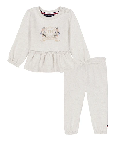 Tommy Hilfiger Baby Girls 2-Piece Top and Jogger Set