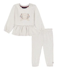 Tommy Hilfiger Baby Girls 2-Piece Top and Jogger Set