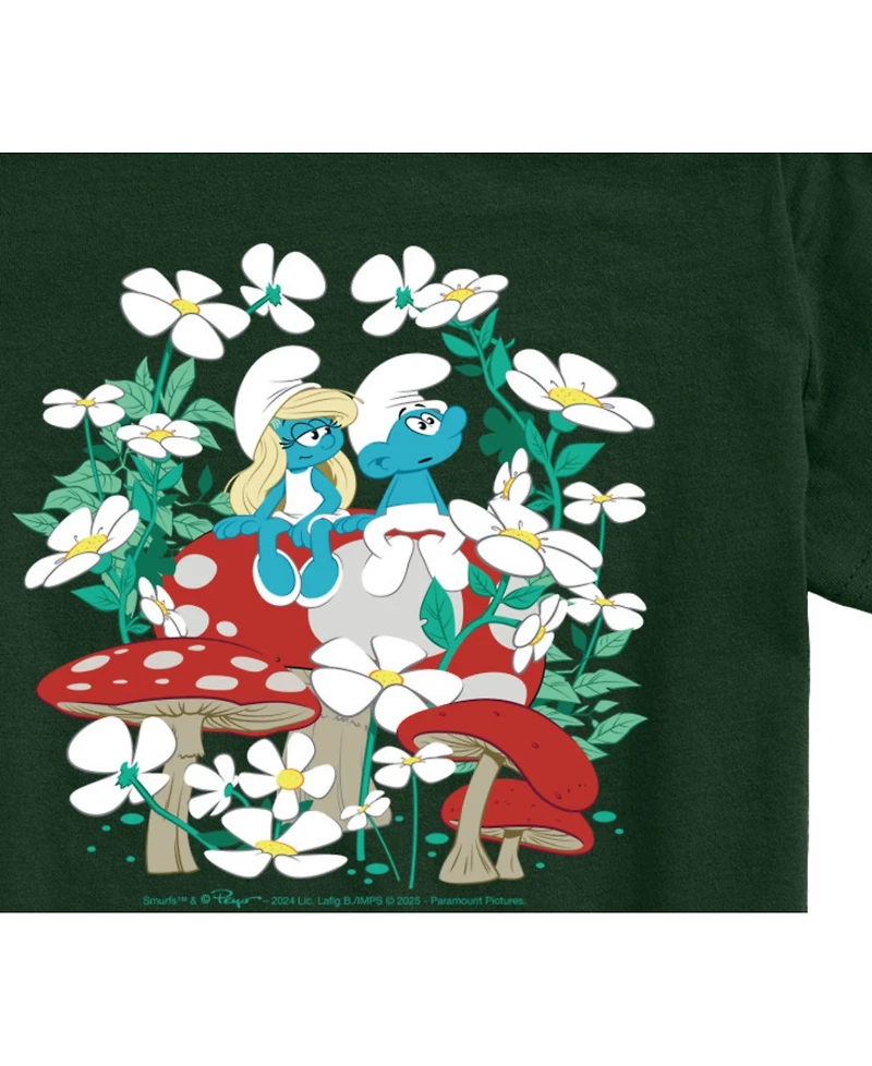 Smurfs Big Boys Scene with Toadstools Graphic T-Shirt