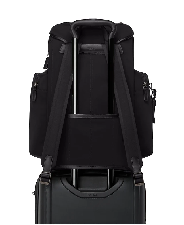 New Blair studded front flap backpack Handmade Leather City Backpack - Black Gothic Studded  main image 4