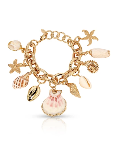 Ettika Mermaid Tears Shell and Gold - Tone Bracelet