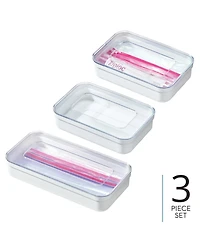 iDesign Food Bag Dispenser Organizer - Set of 3 -White/Clear