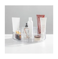 iDesign 12-inch Divided Lazy Susan for Bathroom Storage - Clear