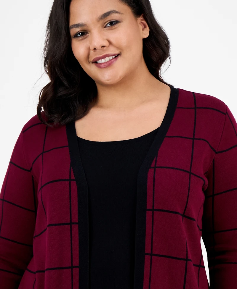 Sandra Darren Plus Layered-Look Sweater Dress