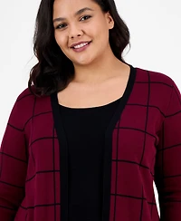 Sandra Darren Plus Layered-Look Sweater Dress