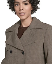 Calvin Klein Petite Novelty Cropped Double Breasted Trench Jacket