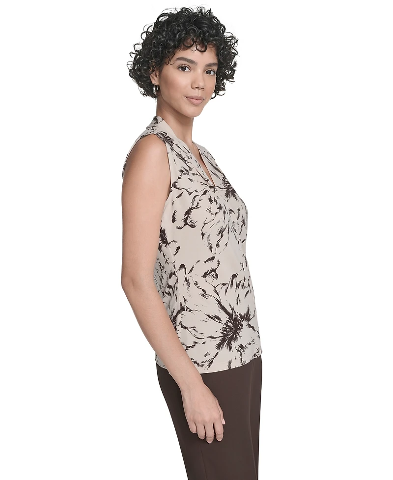 Calvin Klein Women's Petite Printed Sleeveless Cami Top