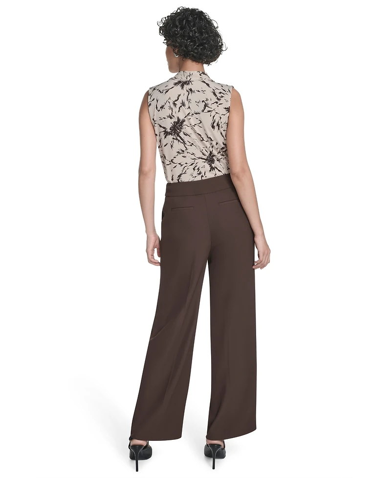 Calvin Klein Petite Solid Wide Leg Pants