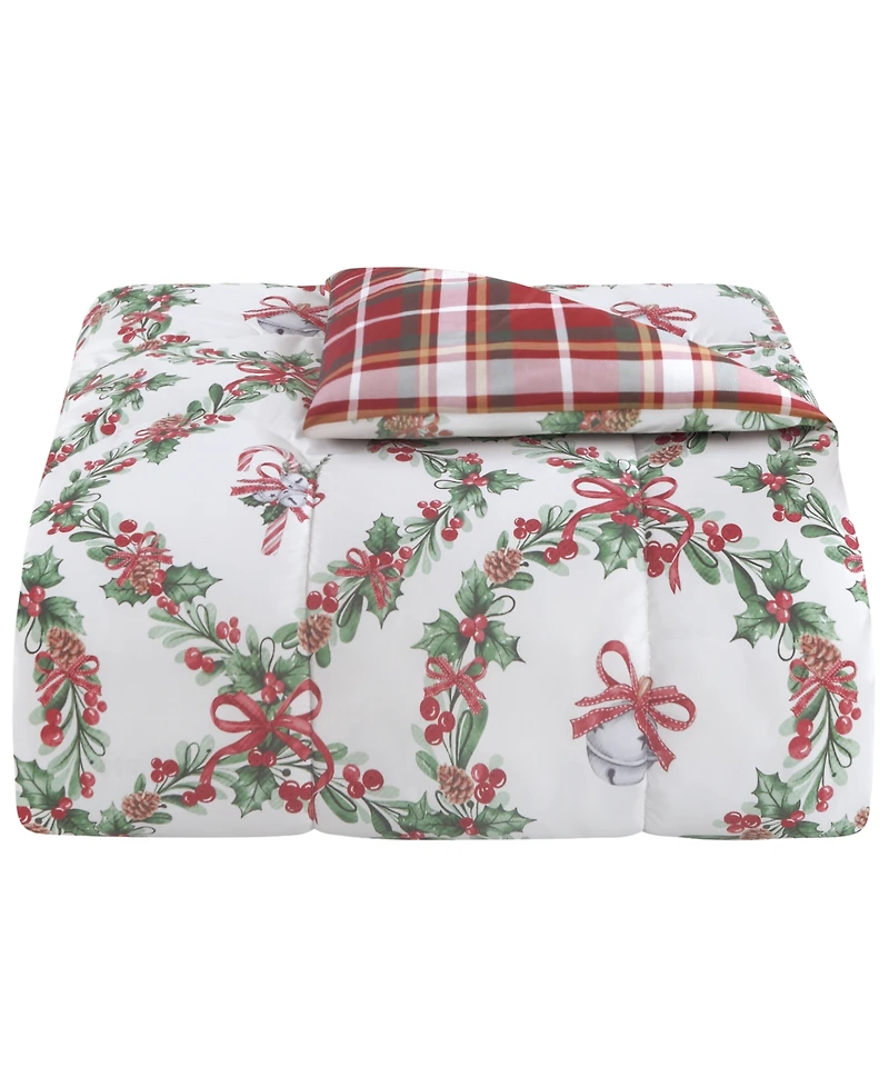 Enchante Wreath With Bow Reversible 3-Pc. Comforter Sets, Created for Macy's