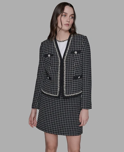 Karl Lagerfeld Paris Women's Embellished Tweed Jacket