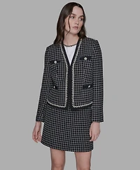 Karl Lagerfeld Paris Women's Embellished Tweed Jacket