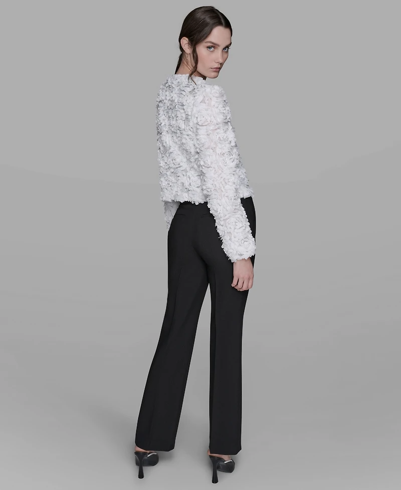 Karl Lagerfeld Paris Women's 3D Floral Applique Jacket