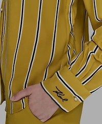 Karl Lagerfeld Paris Women's Striped Faux-Pearl Shirt